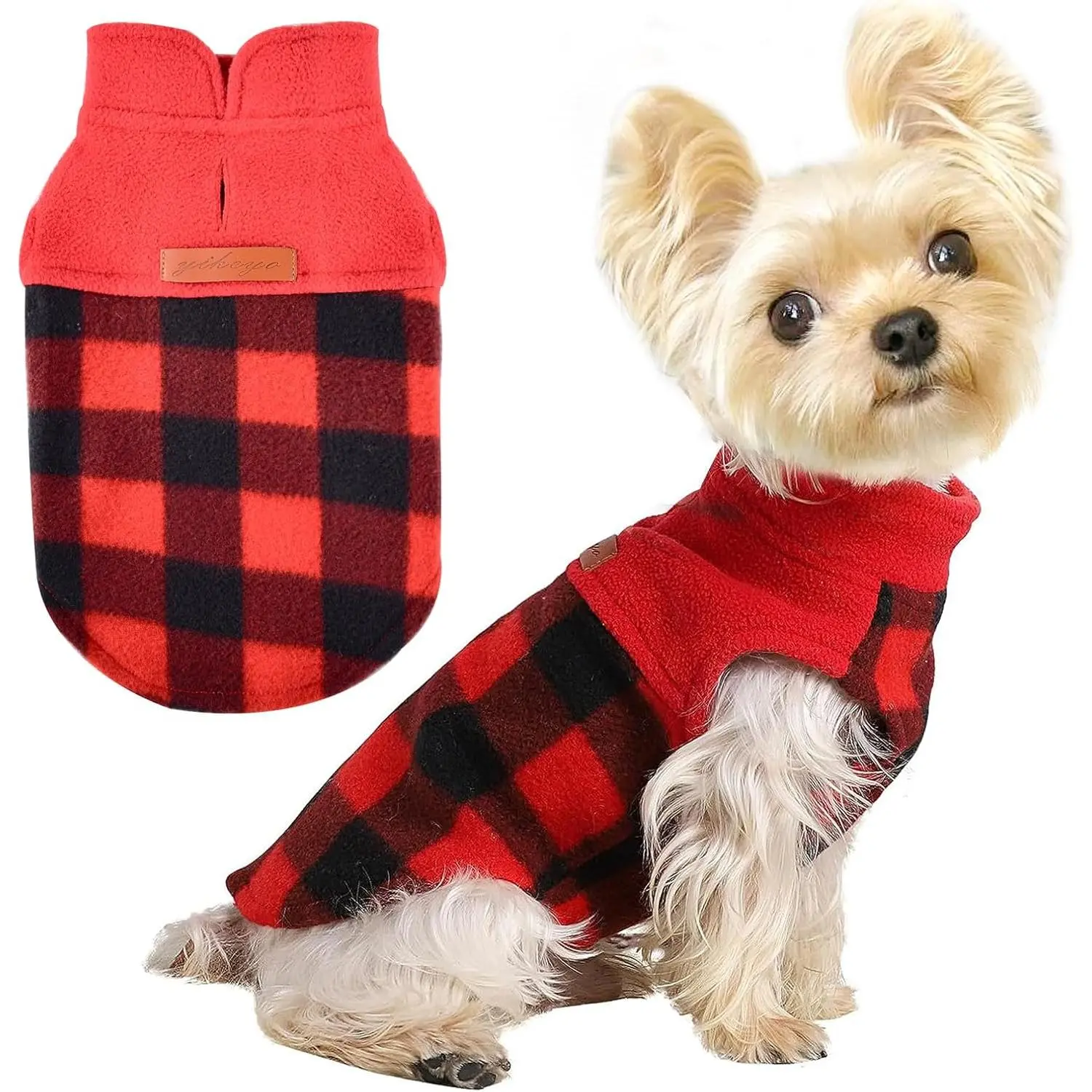 Sweater Vest Fleece Puppy Sweatshirt Pullover  Clothes for Small Dogs Boy Girl Stretchy Warm Chihuahua Teacup Clothes Outfits Costume  Sweaters, XXS, Red