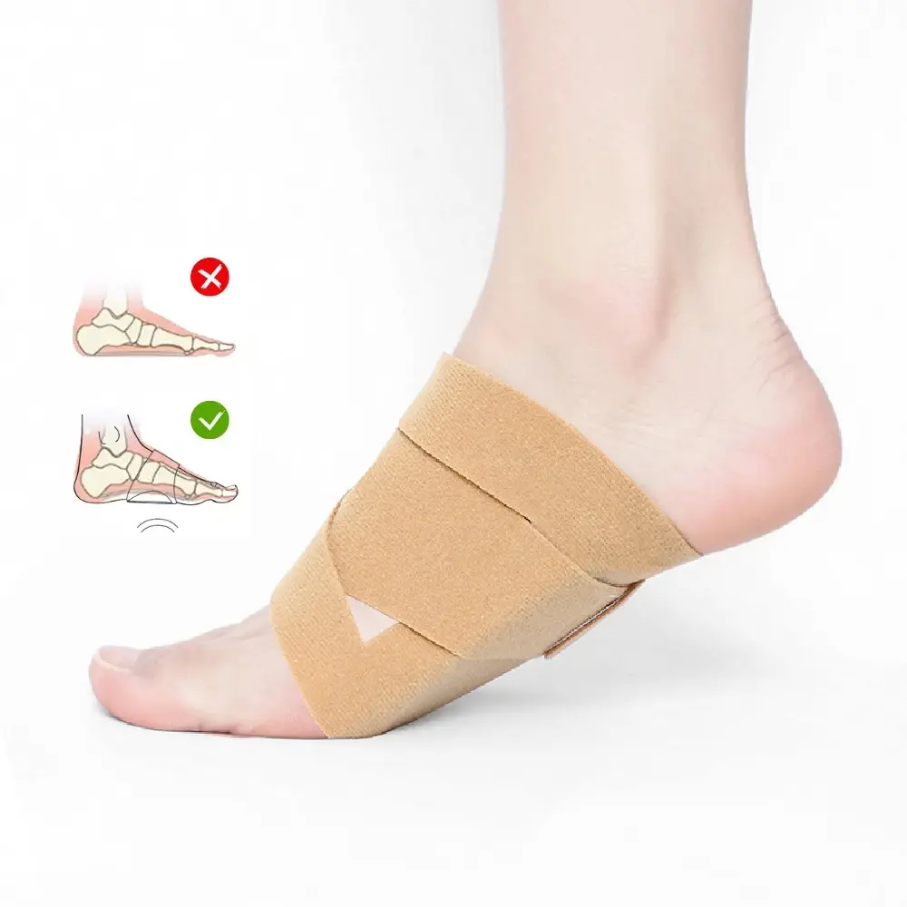 1Pair Adjustable Arch Support Compression Bands with Gel Pad, Flexible Foot Support for Sports and Daily Wear, Healthcare