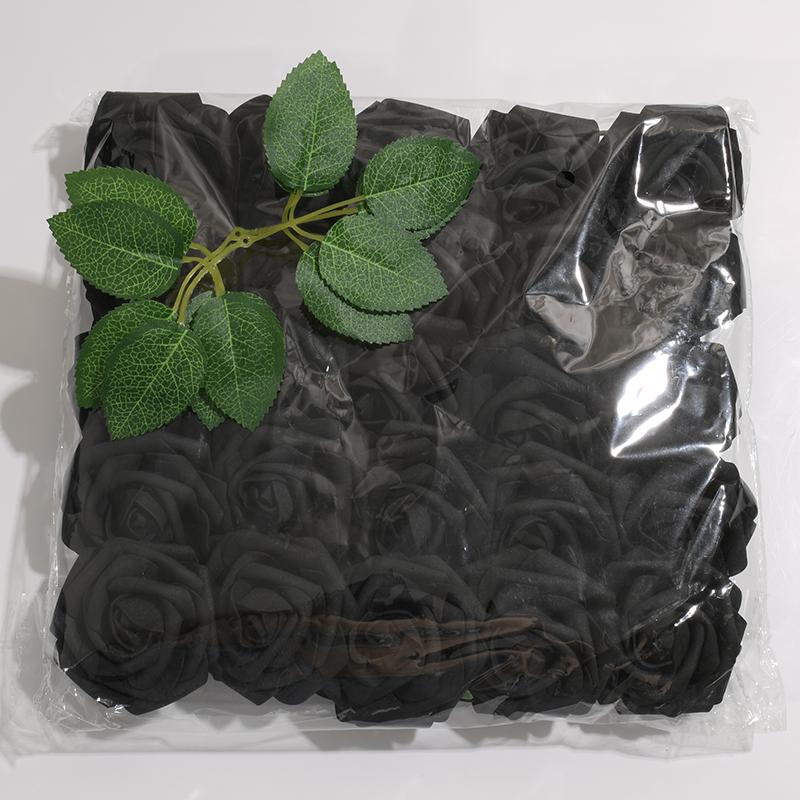 25pcs/Lot High-Grade White PE Rose Artificial Flower Head With Stem DIY Bouquet Wedding Party Decoration Scrapbook Supplies