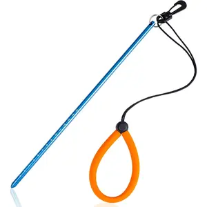 13'' Aluminium Alloy Scuba Diving Lobster Tickle Stick Pointer Rod with Measurement, Adjustable Lanyard and Swivel Snap Bolt for Underwater Shaker Noise Maker Snorkeling Blue