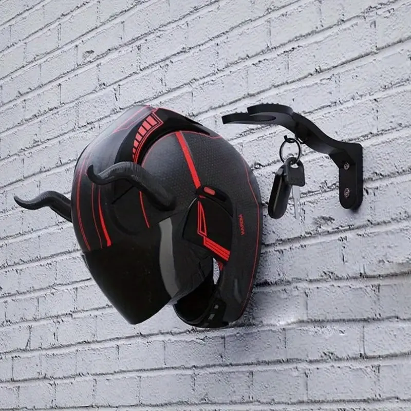 2-Piece Motorcycle Helmet Hook Rack, Multi-Functional Wall-Mounted Hooks, Helmet Bag Jacket Kitchen Cabinet Organizer, Storage Solution, Multifunctional Hook