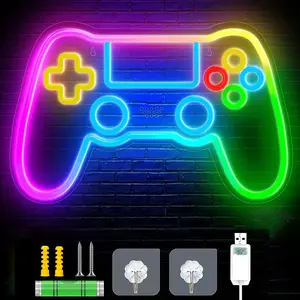 Gamepad Neon Sign for Wall Decor，Built with 200+ RGB Light Modes, APP-Controlled Gaming Room Decor Light, Colorful Gamepad Wall Sign for Bedroom, Game Room, Streaming Setup & Gamer Gift