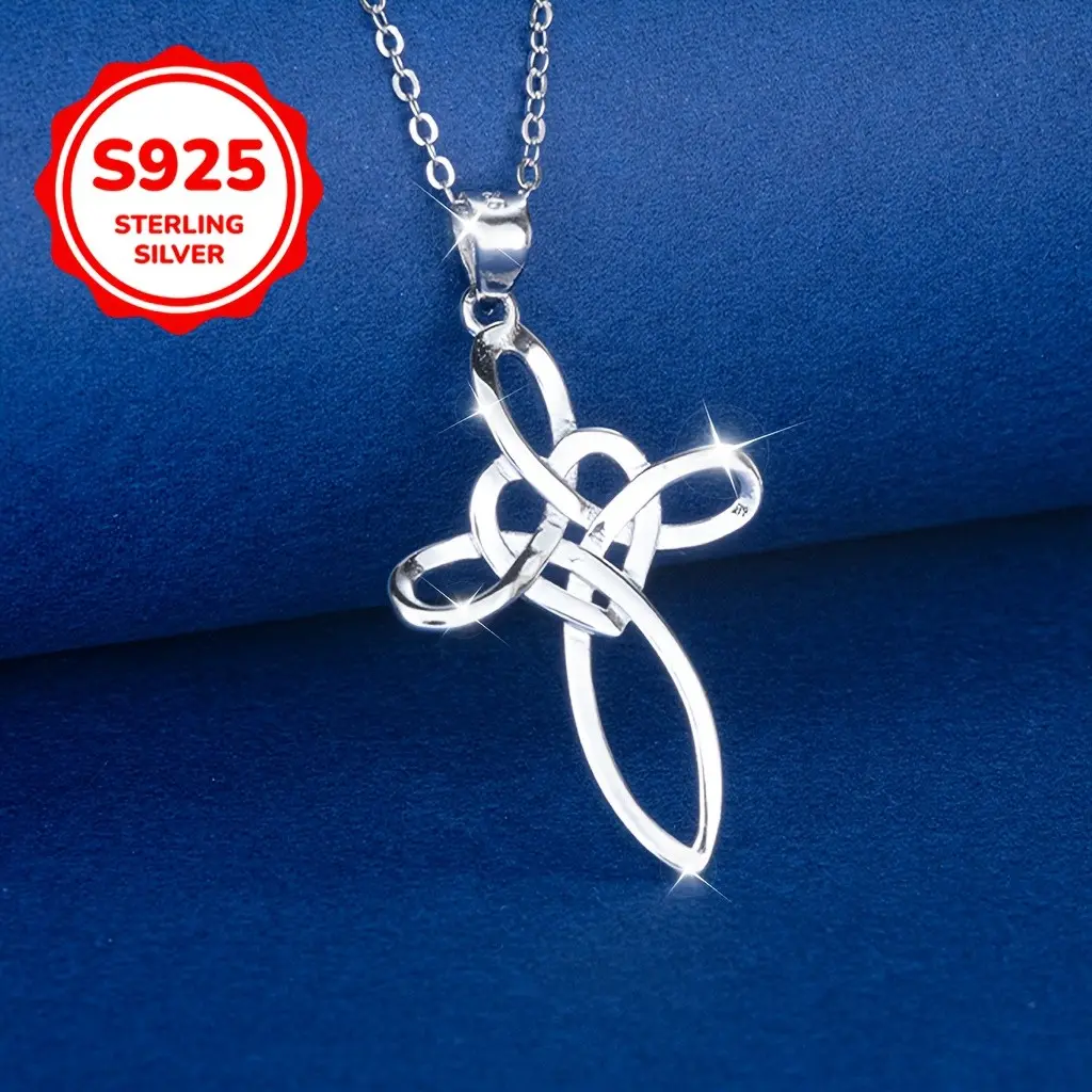 Elegant Necklace Made of 925 Silver, Featuring a Heart Shape and Infinity Pattern Design. It Is Perfect for Occasions Such as Mother's Day, Valentine's Day, and Birthdays, Making It an Ideal Gift for Special Occasions.