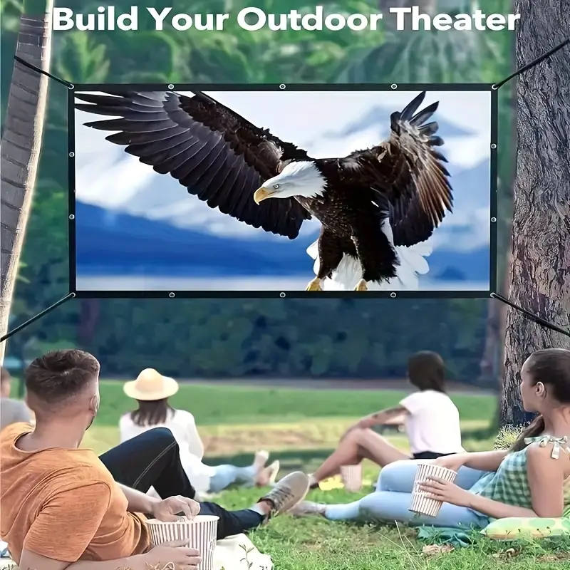 100/120 inch compact portable ultra-thin projection screen, home theater projection screen, Outdoor Projector Screen, suitable for indoor and outdoor HD movies, multiple sizes available, equipped with hanging hooks and rope hooks.