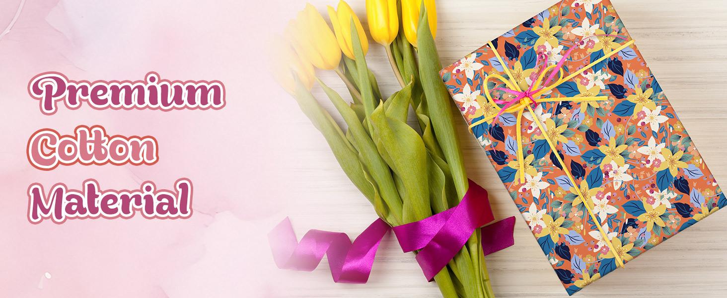 16 Pcs Floral Cotton Bundles Fat Quarters Vintage Flower Meadow Quilting Patchwork for DIY Sewing Craft, 18 x 22 Inch