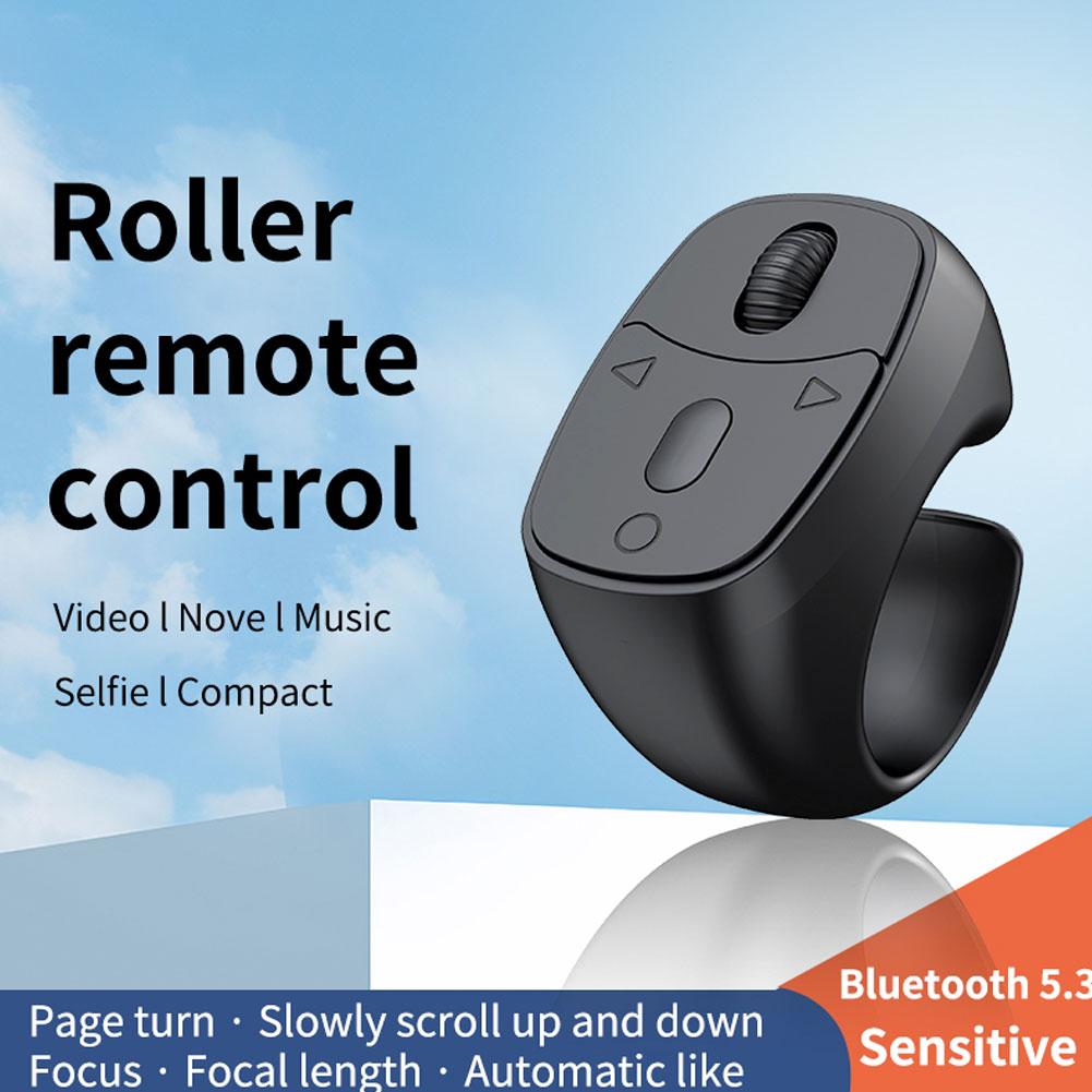 Wireless Bluetooth Remote Control Video Scrolling Ring Page Turner Rechargeable Scrolling Rings Ver. 5.3 BLE Class II 10m Range Type-C Charge 12hr Battery Life