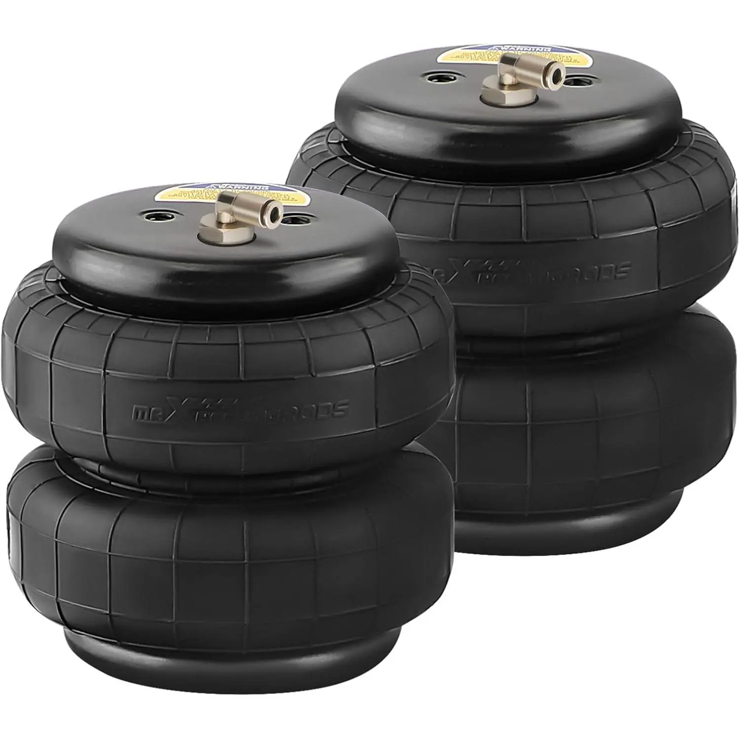 2 count  Air Suspension Spring Double Bellow Standard 2500 lbs 1/2"npt Single Port  Air Helper Bags for  |  Double Bellow Air Suspension Bags with Air Fittings, 2 Pack