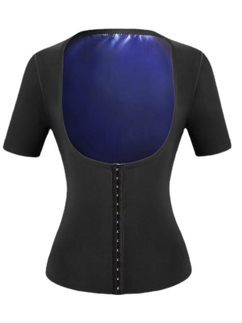 Female Sweat Break Buckle Chest Support Short Sleeve Adjustable Sports Top Sauna Running Clothes Compression Clothes Sports Clothes Yoga Clothes Running Clothes Mother's Day Valentine's Day Gift