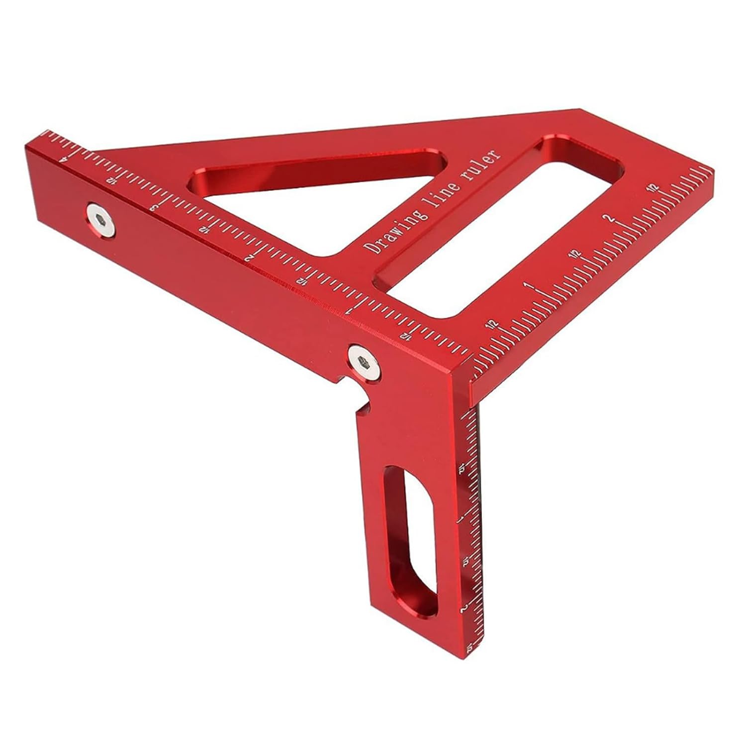 Multi-Angle Measuring Ruler 45/90 Alloy Woodworking Square Protractor Layout Measurement Tool Red Multi-Angle Measuring Ruler 45/90 Alloy Woodworking Square Protractor Layout Measurement Tool Red