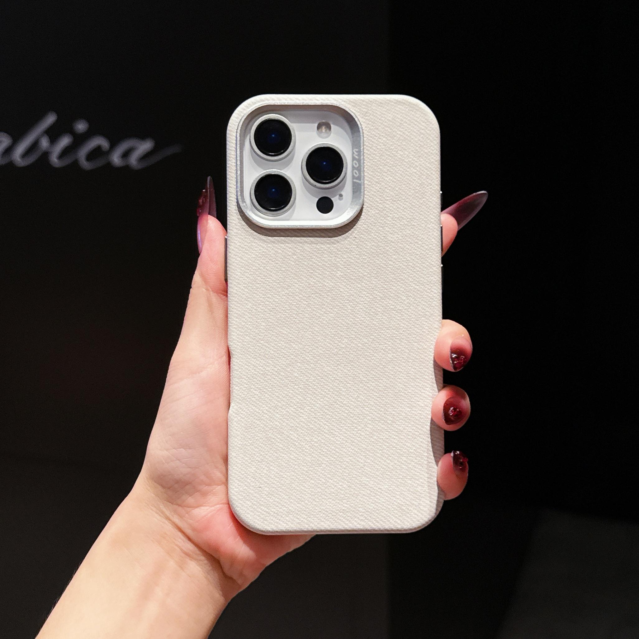 Luxury Denim Texture Leather Case with Magnetic for iPhone 16 Pro Max 15 Pro, Anti-Slip Slim Shockproof Protective Cover for Men Women