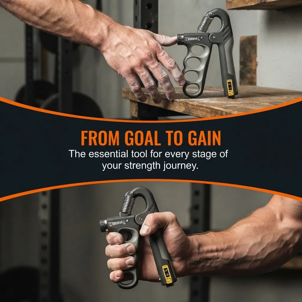 Adjustable Electronic Counting Hand Grip Strengthener, Digital Counter Hand Gripper, Portable Hand‑Strength Workout Fitness Equipment for Men, Women & Adults