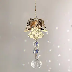 1pc, Angel Wind Chime, for Garden Lover, Angel Wind Chime Suncatcher, Indoor Outdoor Window Hanging Garden Ornament Decoration, Rainbow Maker, Hanging Crystal Prism Decor, Unique Gift for Nature Lovers, Angelic Spring Decor, Home Decor