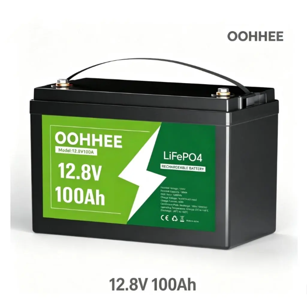 12V 100Ah LiFePO4 Phone Battery with Built-in BMS, Long Cycles for RV, Marine, Solar Off-Grid Applications