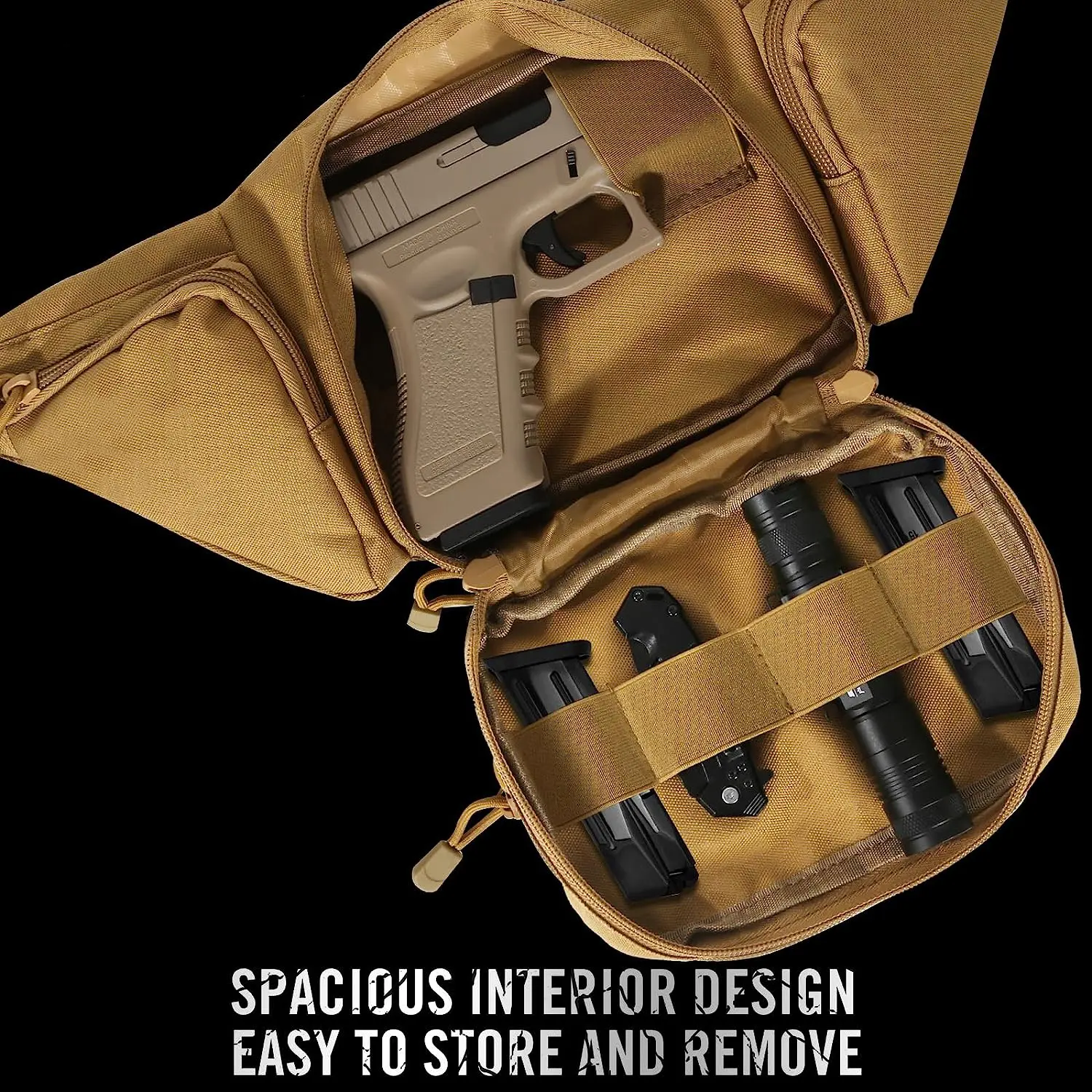 Nylon Waterproof Tactical Fanny Pack for Men - Adjustable Outdoor Functional Waist Bag with Concealed Carry Gun Holster, Compact Multi-Bag for Travel, Self-Defense