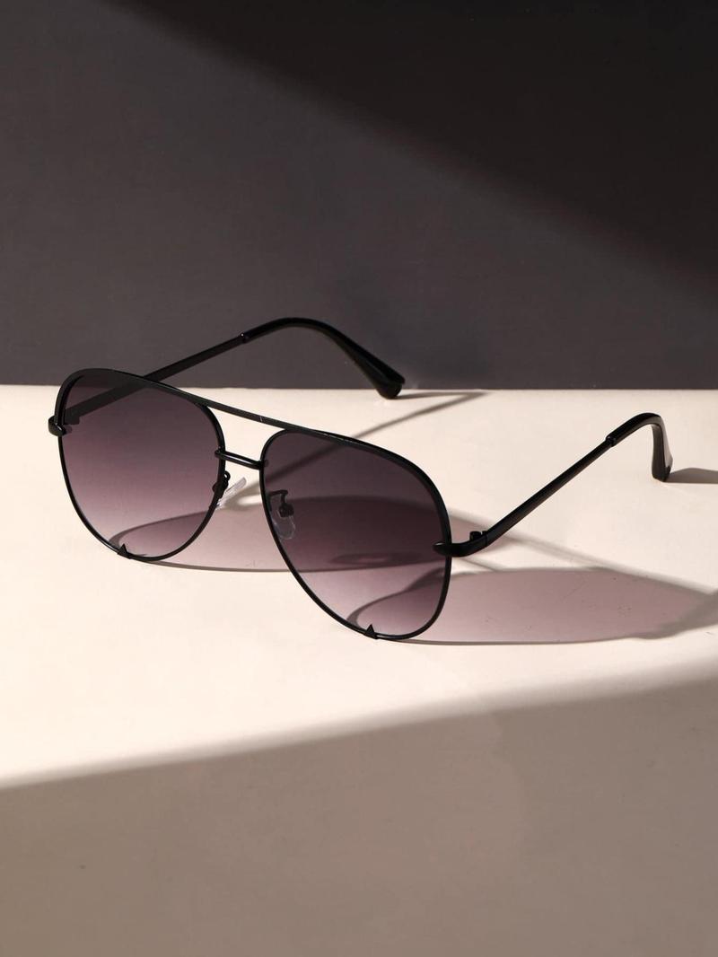 1 Pair Summer Top Bar Design Aviator Frames Sunglasses, New Personality Travel Accessories for Women & Men, Lightweight and Durable for Outdoor Sun Protection Glasses for Daily Use