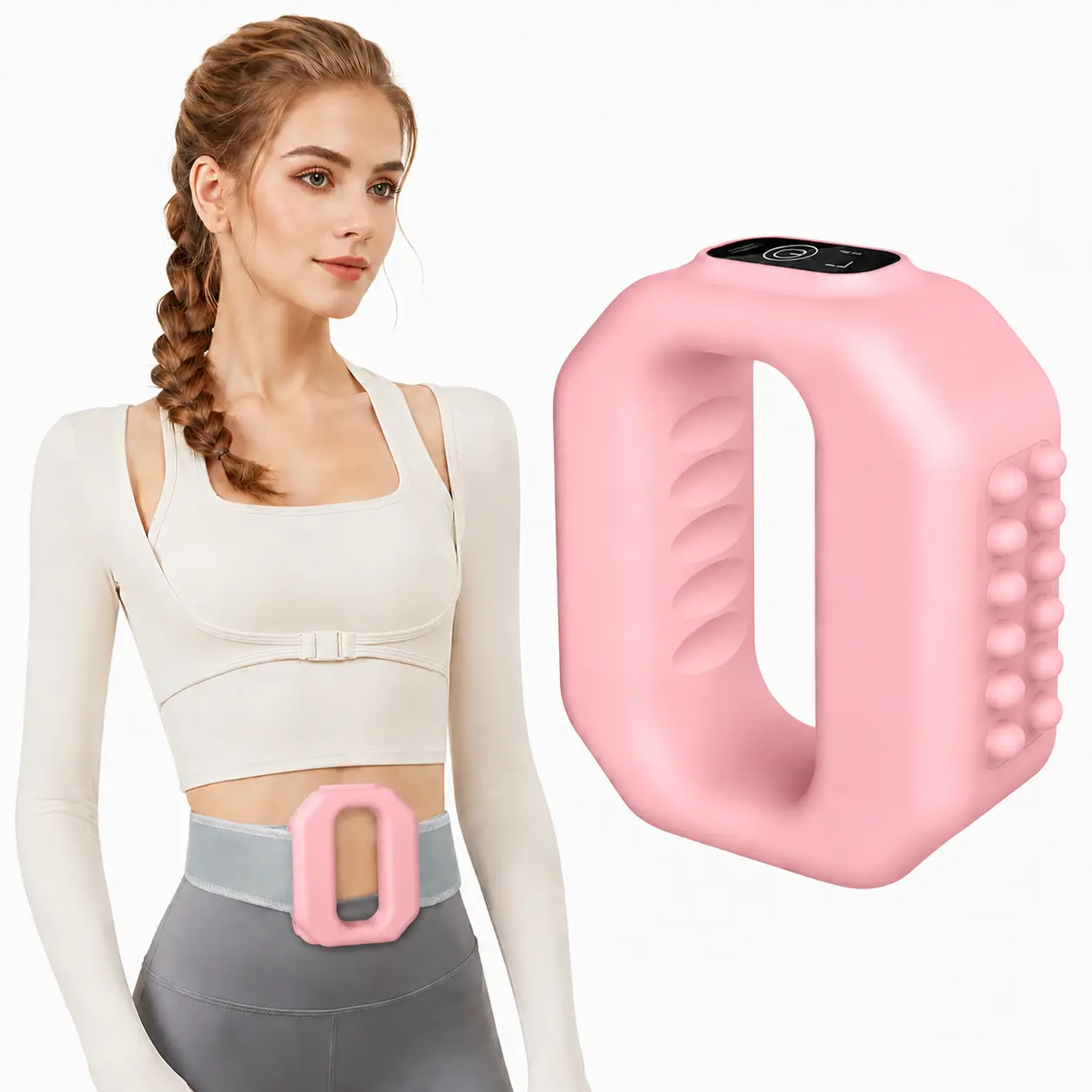 R10 Cordless Rechargeable Full Body Vibrating Massage Belt, Portable Fascia Ring Massager with Turbo Vibration Technology & Adjustable Strap for Waist, Back, Abs, Legs and Arms, Ideal for Summer Recovery & Relaxation, Men & Women
