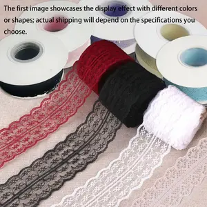Embroidered Lace Trim, Non-Elastic Decorative Ribbon for Sewing, Wedding Dress Decoration, Craft Supplies, 1pc