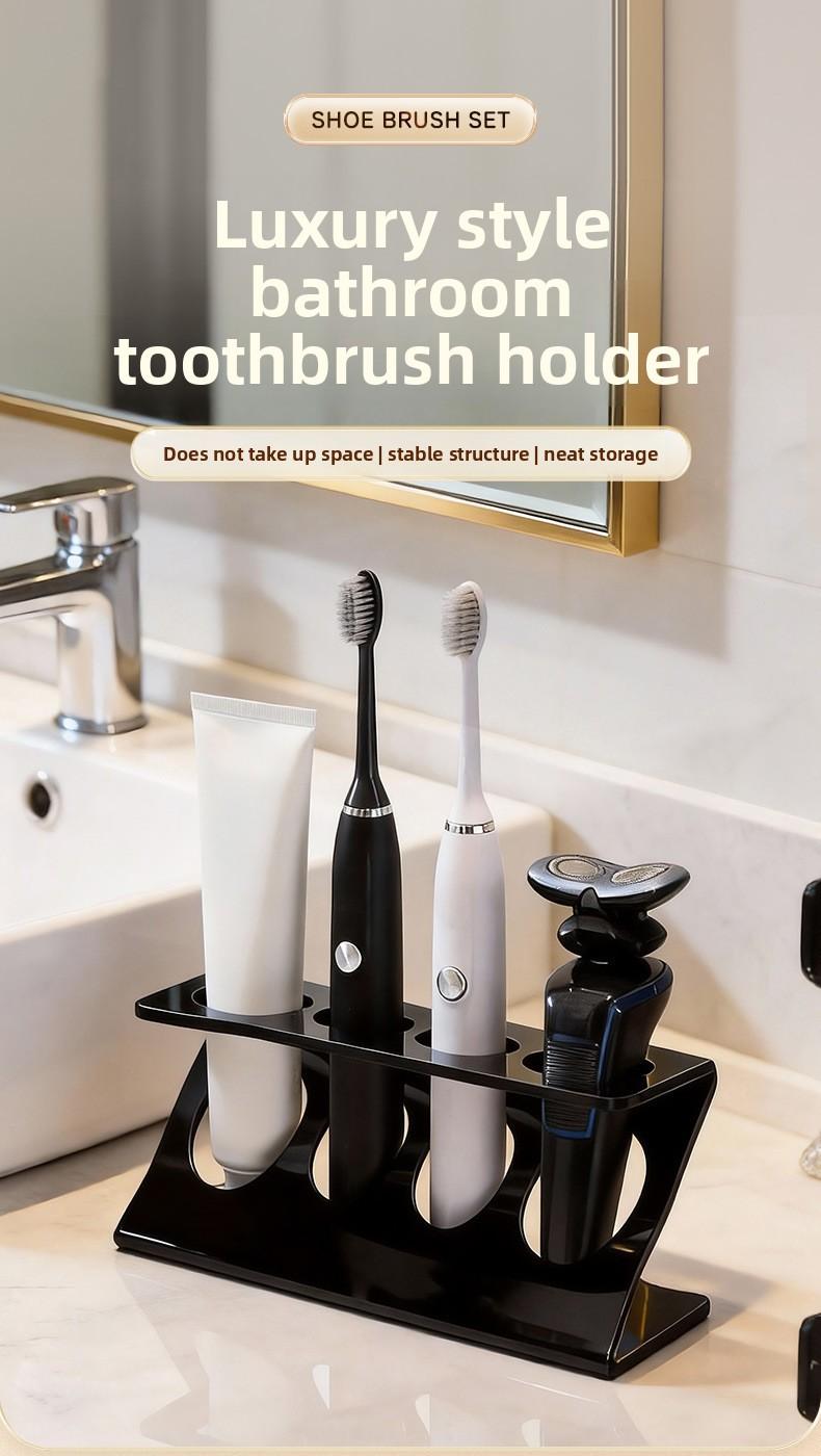 4-Slot Electric Toothbrush Holder, Modern Bathroom Countertop Organizer, Toothpaste Stand Storage Rack 4-Slot Electric Toothbrush Holder, Modern Bathroom Countertop Organizer, Toothpaste Stand Storage Rack