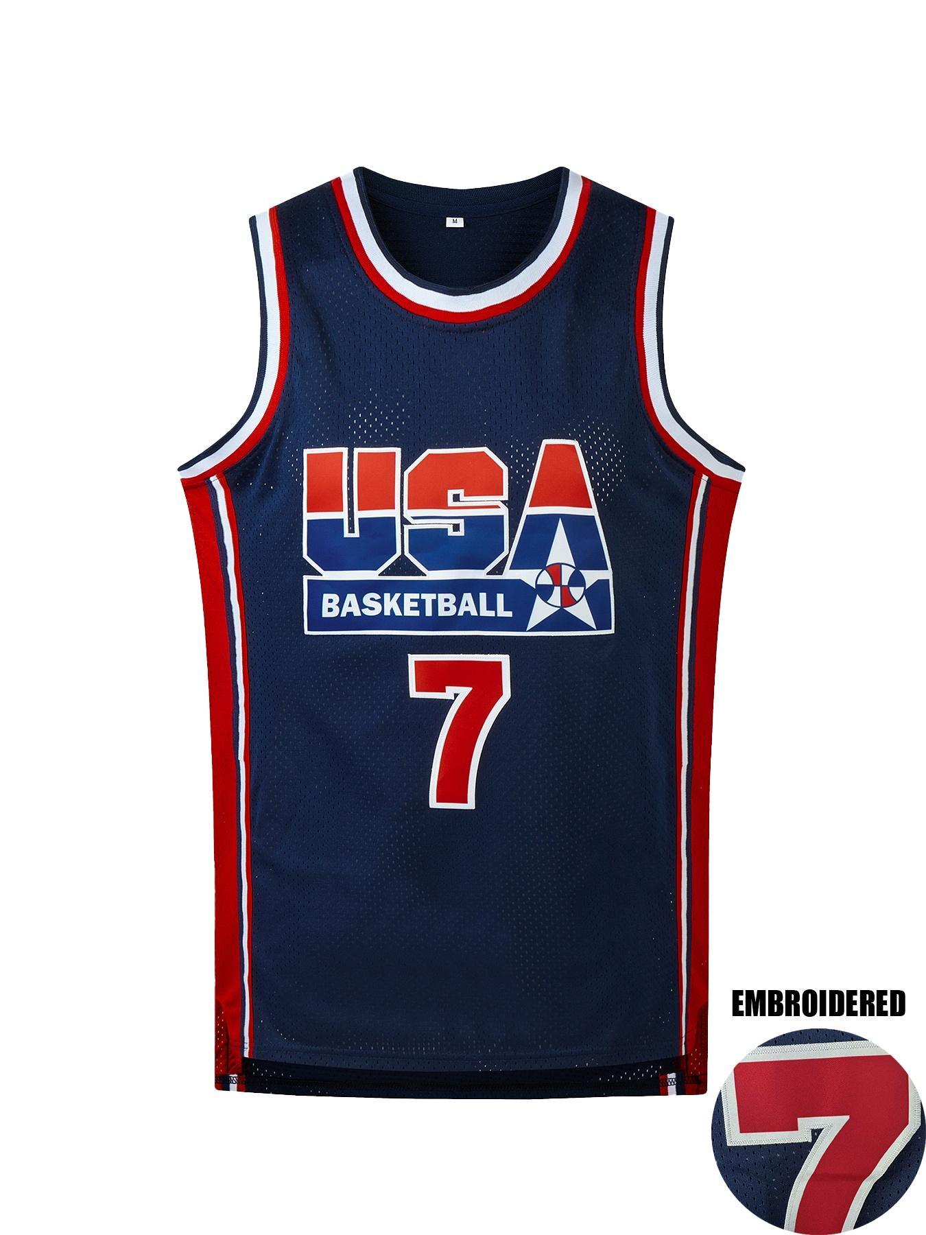 Men's Vintage Basketball Jersey, Breathable Round Neck Sportswear, Sleeveless Boys Training Uniform, Team T-shirt, Fashion Top, Athletic Tops, Basketball Gear, Gym Workout Tops, Jersey Tee