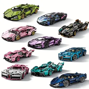 1000+pcs Cool Car Building Blocks, Multi-Color Options, Trendy Racing Style, High Difficulty Assembly, Perfect Gift for Boys