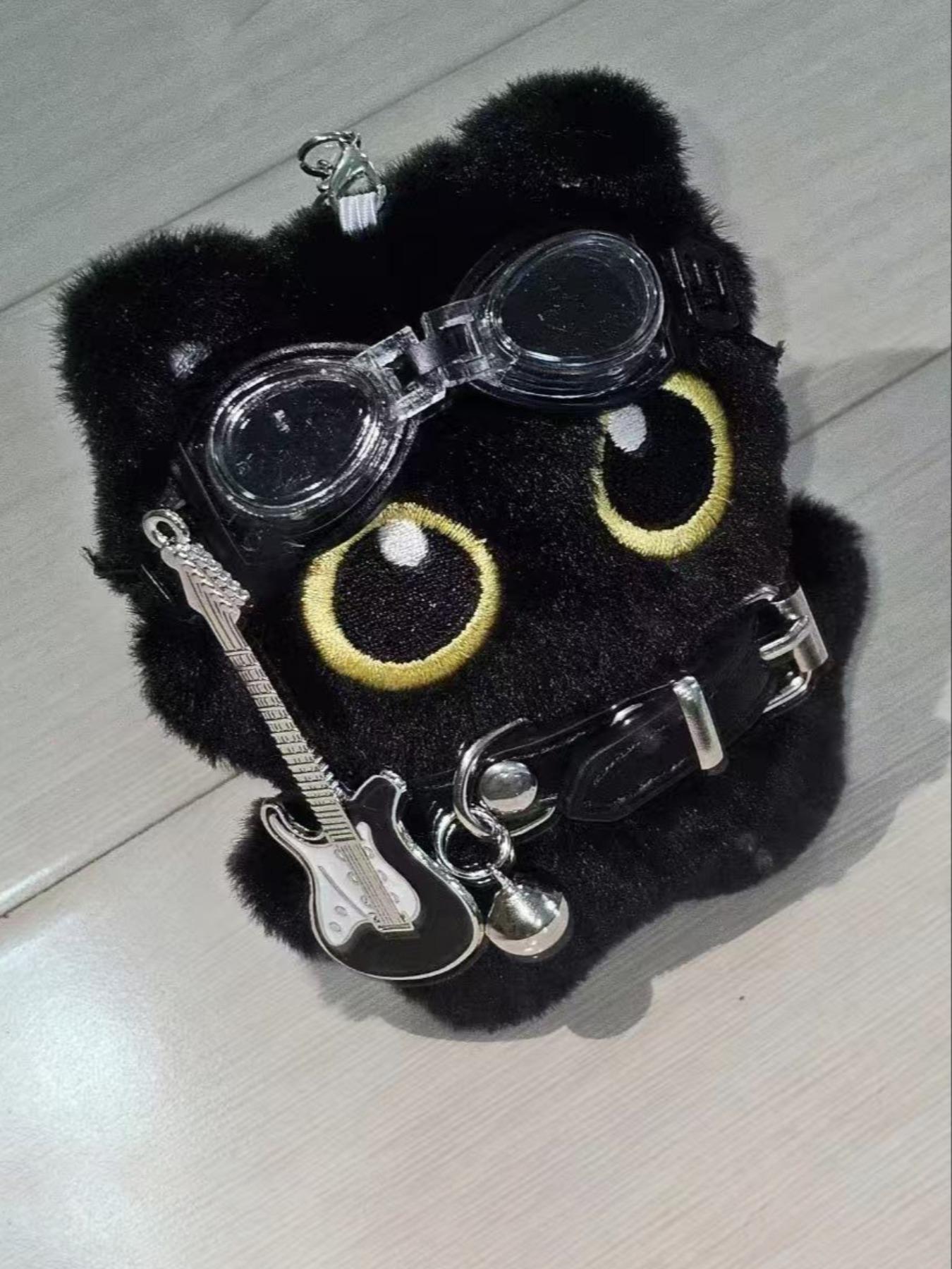 Cute Cat Design Keychain, Punk Style Plush Pendant Keychain for Women & Men, Fashion Accessories for Daily Use, Trendy All-match & Exquisite Keychain for Birthday Gift, Fuzzy Keychain, Stylish Keychain