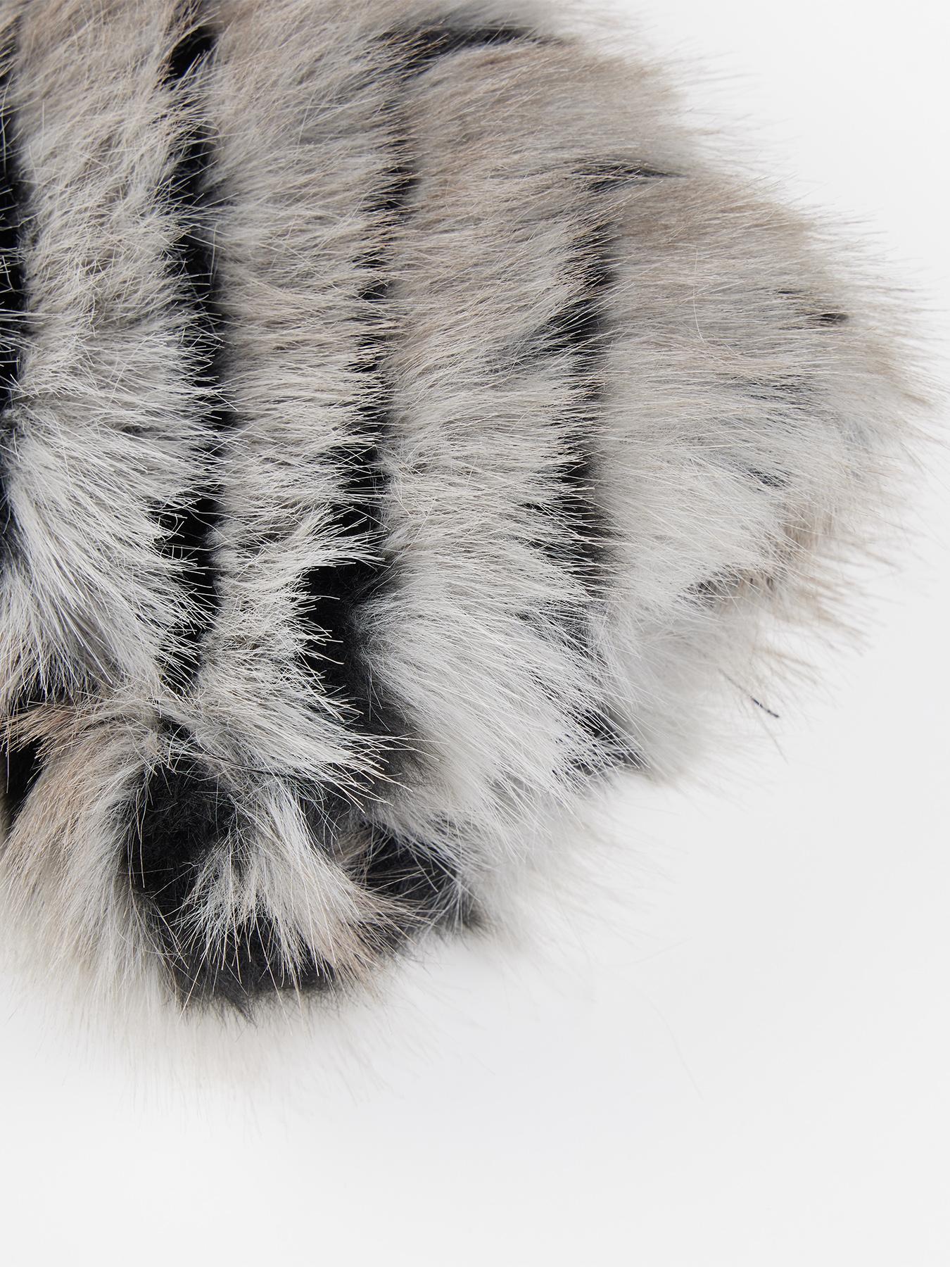 Women's Faux Fur Coat, Fall & Winter Casual Outerwear, Short Woven Fabric, Moderate Thickening, Trendy Striped Patchwork Design