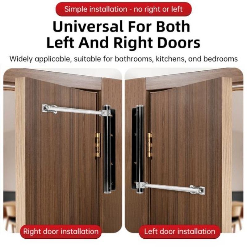 Automatic Door Closer for Home Easy to Install | Safety Spring Door Closers | Auto Soft Close to Convert Hinged Doors to Auto Self Closing | Adjustable Catch Speed | with Arm, Screw, Wrench