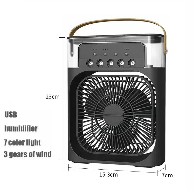 New 3 In 1 Fan AIr Conditioner Household Mini Air Cooler LED Night Light Portable Humidifier Air Adjustment Fan Office Home Fan cooling multifunctional rechargeable usb