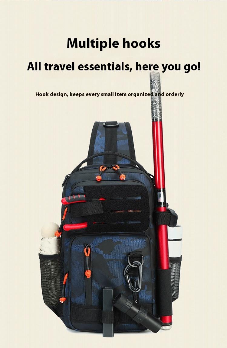 BIGWIG Tactical Sling Tackle Bag Lightweight Fishing Backpack Crossbody Storage Pack for Fishing Gear and Equipment Outdoor Sports Gift for Men SpringStatements