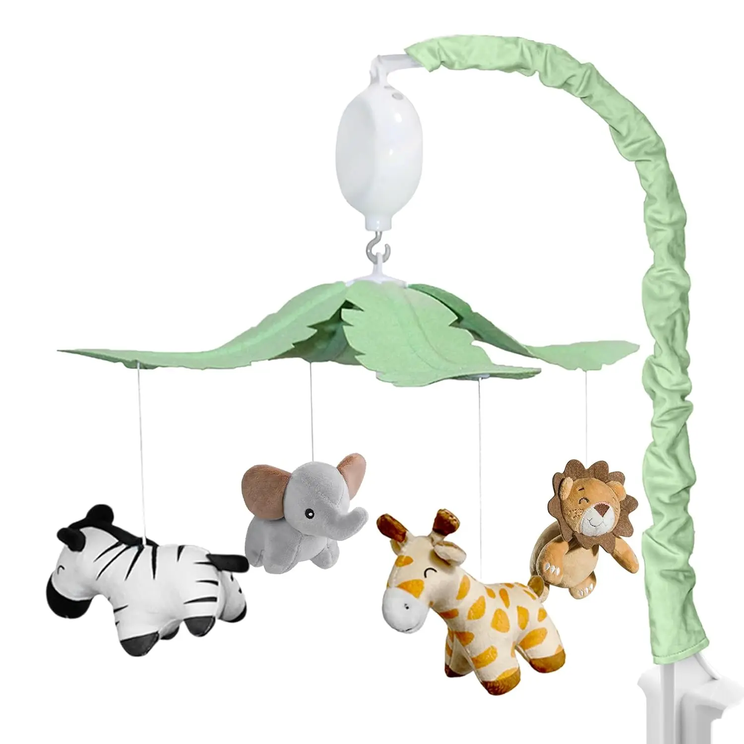 Jungle Safari Baby Crib Mobile with 35 Soothing Lullabies & 3 Modes - Adjustable Nursery Mobiles for Boys & Girls, Animal-Themed Nursery Decor Musical Mobile for Crib or Bassinet
