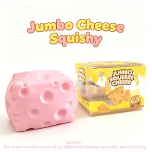 Jumbo Cheese Squishy Swiss Cheese Block Fidget Toy, Stress Relief Toy, Gift Box, Fidget Toy for Students, Fun and Relaxing, Fidget Squeeze, Squishy Fidgets