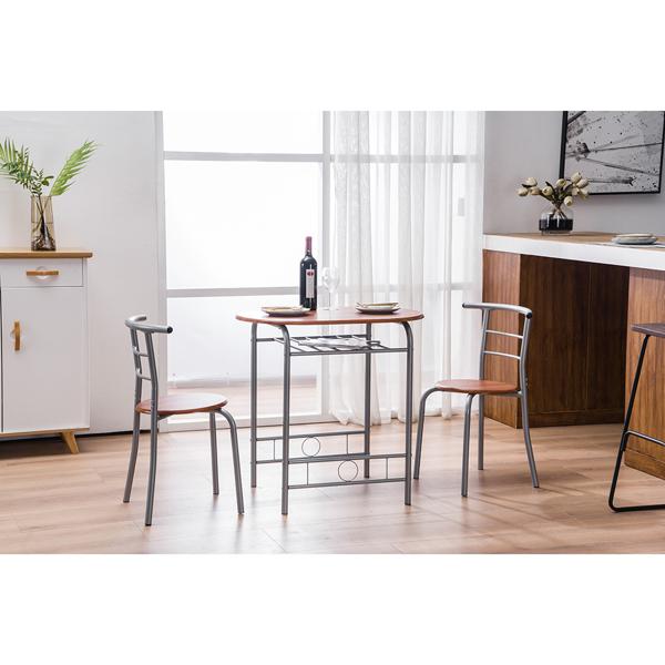 Compact Dining Table and Chairs Set, Easy Assemble Space Saving Table Set for Small Apartments