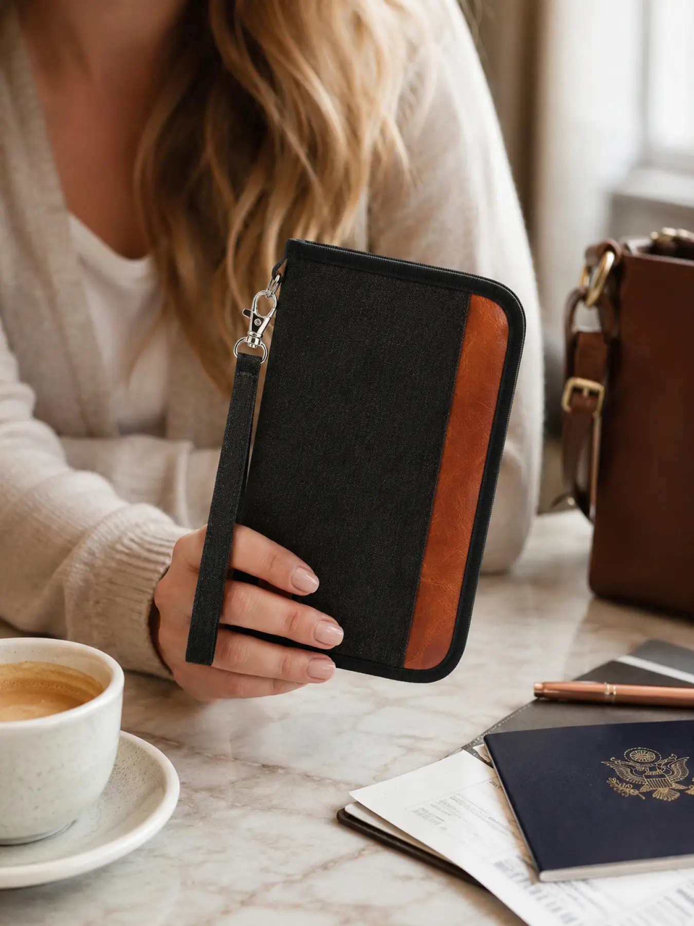 Shield Travel Wallet, Family Passport Holder, Waterproof Document Organizer, Unisex Holiday Essential Storage Bag, All Seasons Use