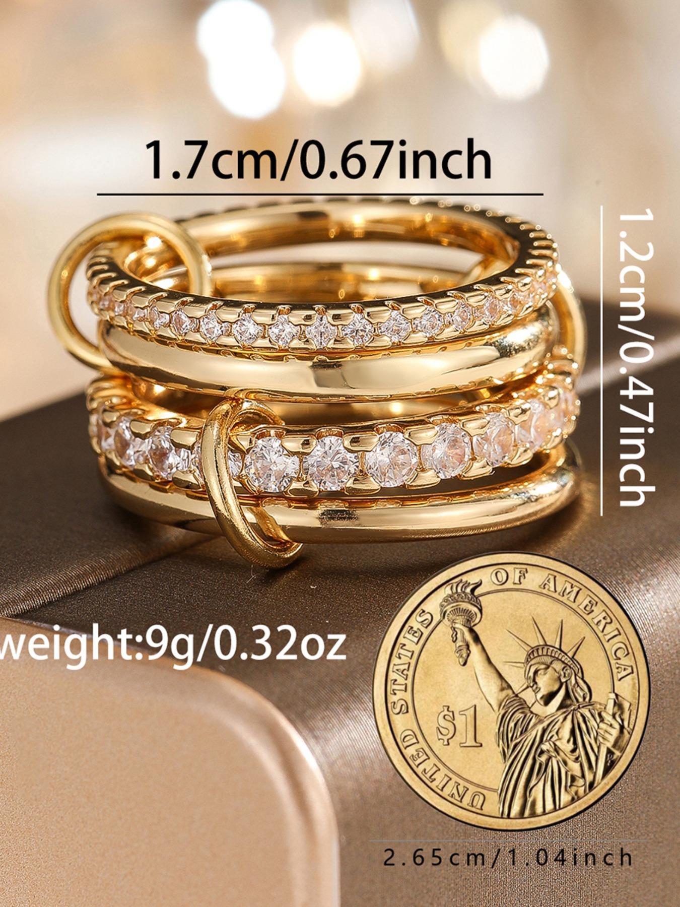 Women's Elegant Rhinestone Decorated Ring, Exquisite Trendy Ring, Fashionable Jewelry for Women As Gift