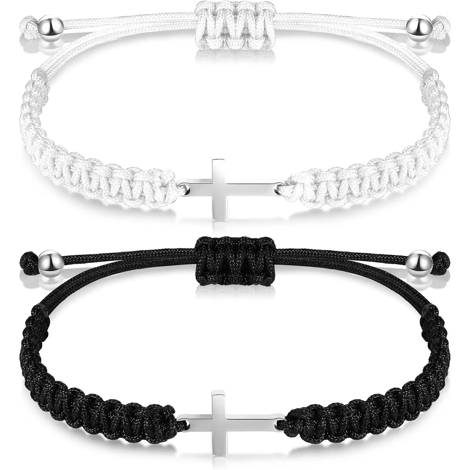 Bracelet  Christian Matching Couple Friendship Adjustable Bracelets for Women Men Mom Father BFF Sister First Communion Baptism Confirmation Easter Grad Christmas