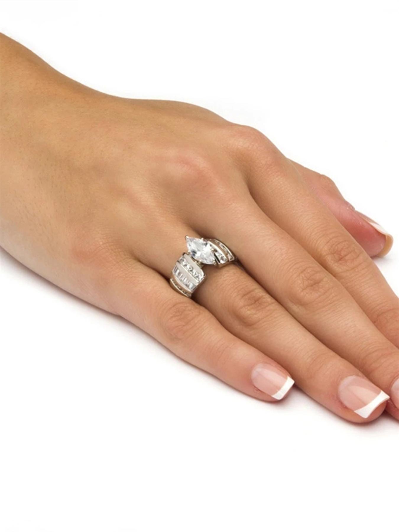 Classic Elegant Rhinestone Decorated, Fashion Jewelry for Party, Daily Clothing Decor, Trendy All-match & Exquisite Jewelry for Birthday Gift, Fashion Engagement Rings
