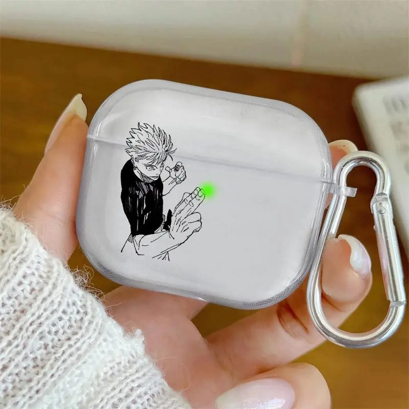 Anime Transparent Case for AirPods Pro 3/2/1/4 — Cute Japanese-Style Cartoon TPU Earphone Cover