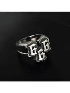 Vintage Distressed Number 666 Punk-Style Ring with Gothic Letters, Statement Rings, 666 Punk Band Ring, Personalized Hip-Hop Accessory for Men, Birthday / Holiday Gift for Boyfriend