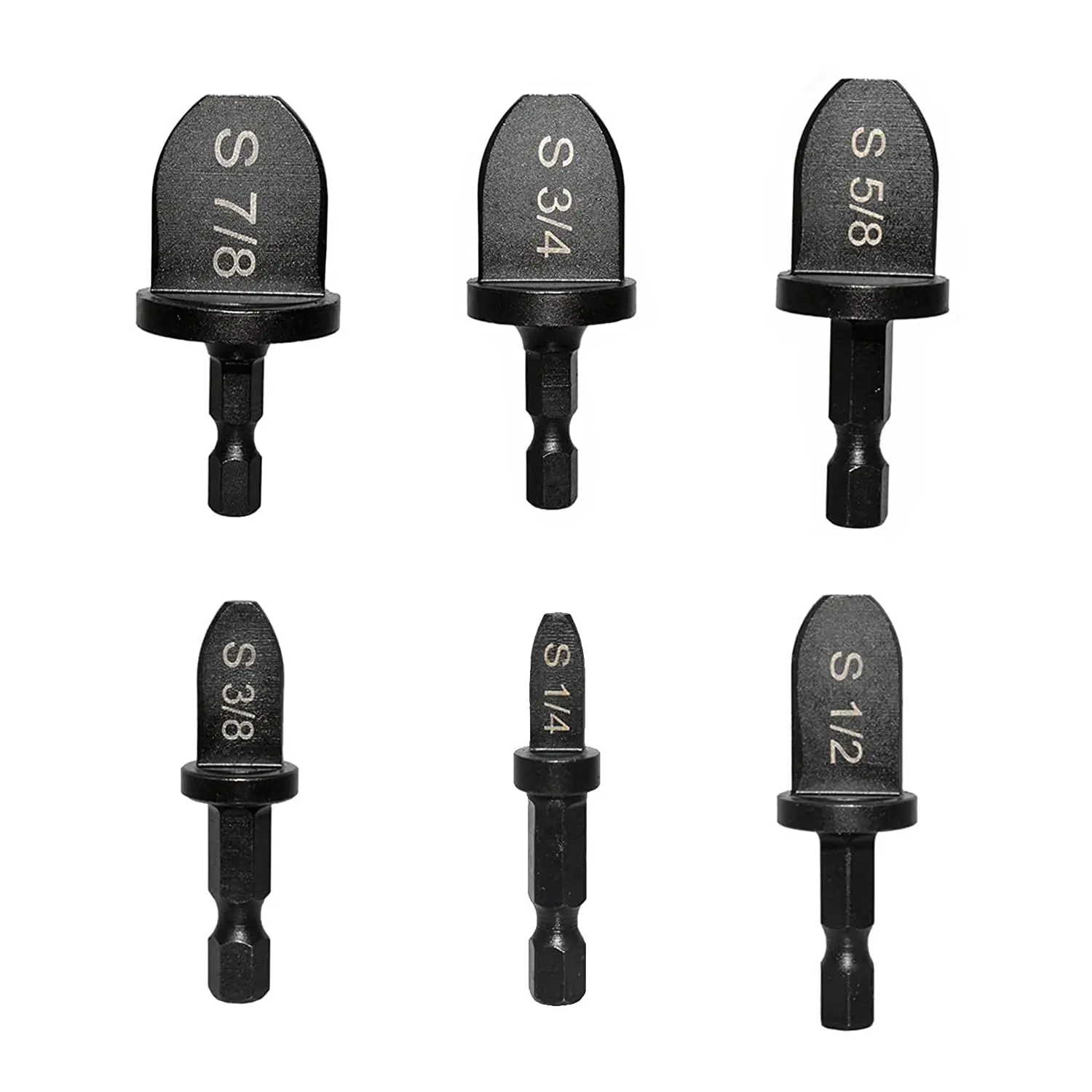 6 count HVAC Repairing Set Air Conditioner Copper Tube Expander Swaging Tool Manual Pipe Swage Expander Drill Bit Soft Copper Tubing Bit with 1/4'', 3/8'', 1/2'', 5/8'', 3/4'', 7/8' Bits