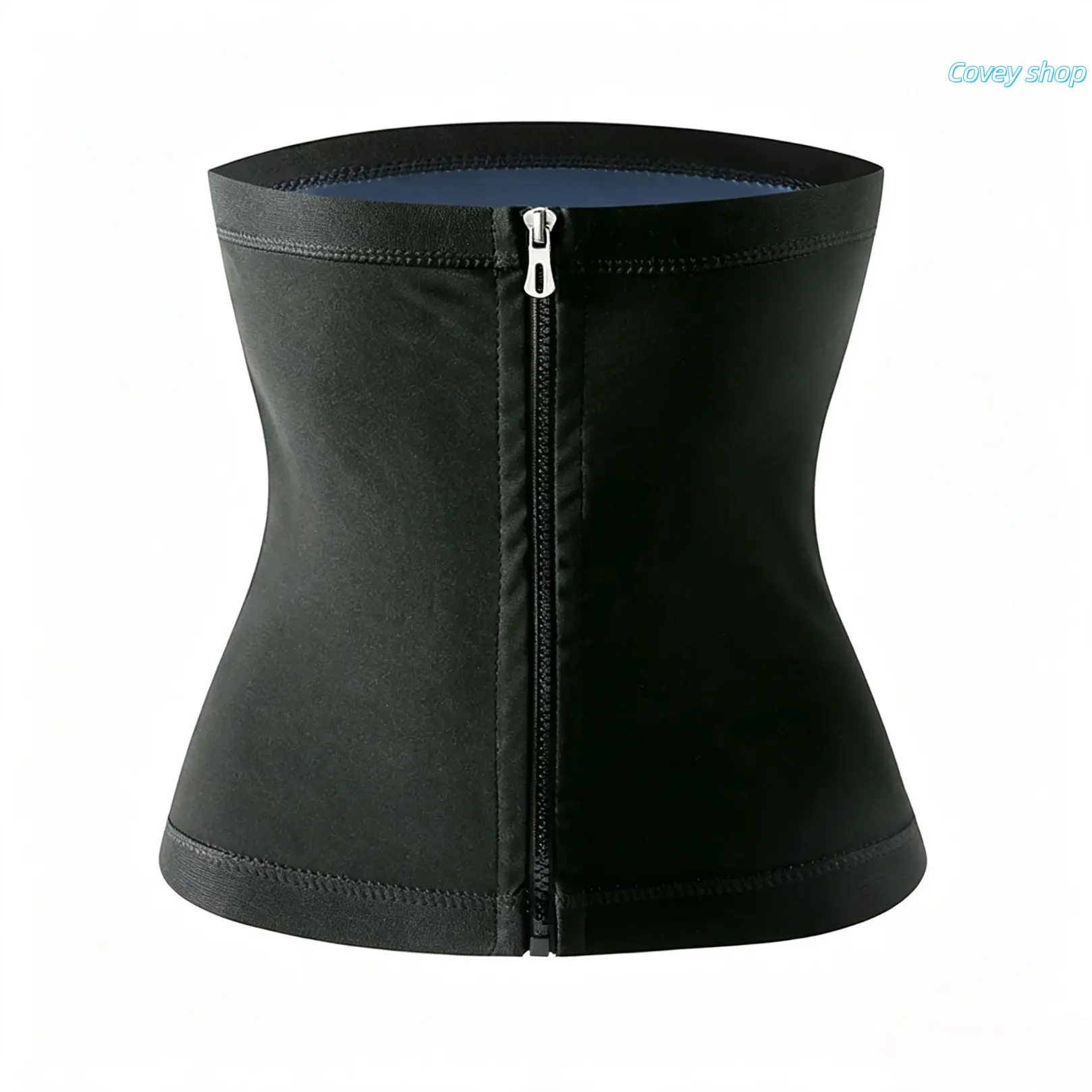 New Men’s Elastic Zipper Sauna Waist Trainer Belt - Casual Menswear Flexible Sweat Waist Trimmer, Solid Plain Shapewear Band for Outdoor Gym Workout, Daily Sports (All Seasons Suitable), Waist Trainers