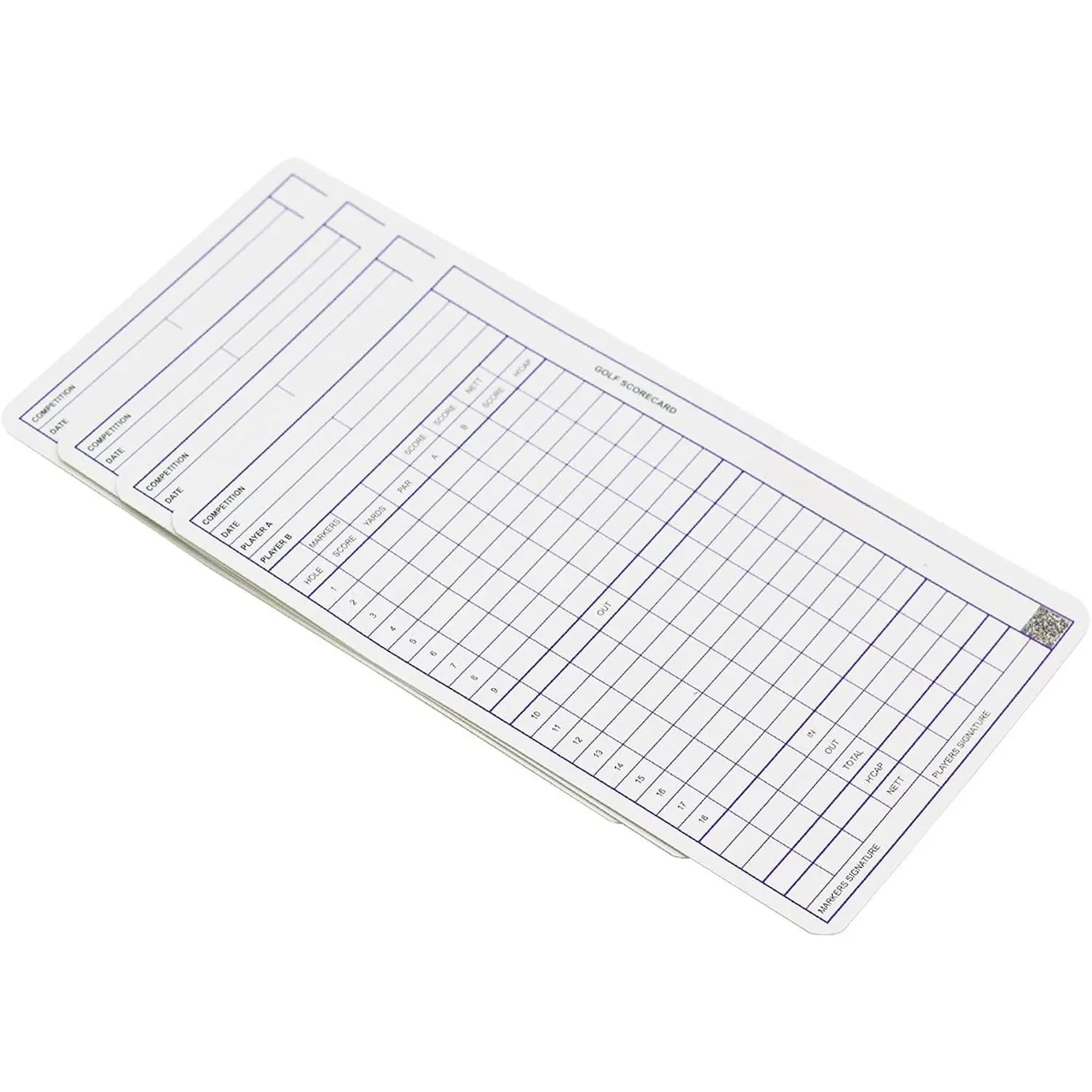 Leather Golf Scorecard Holder - Unisex Synthetic Functional Fixed Size 162x100mm Yardage Book Cover with 1 Scorecard and 1 Pencil Included