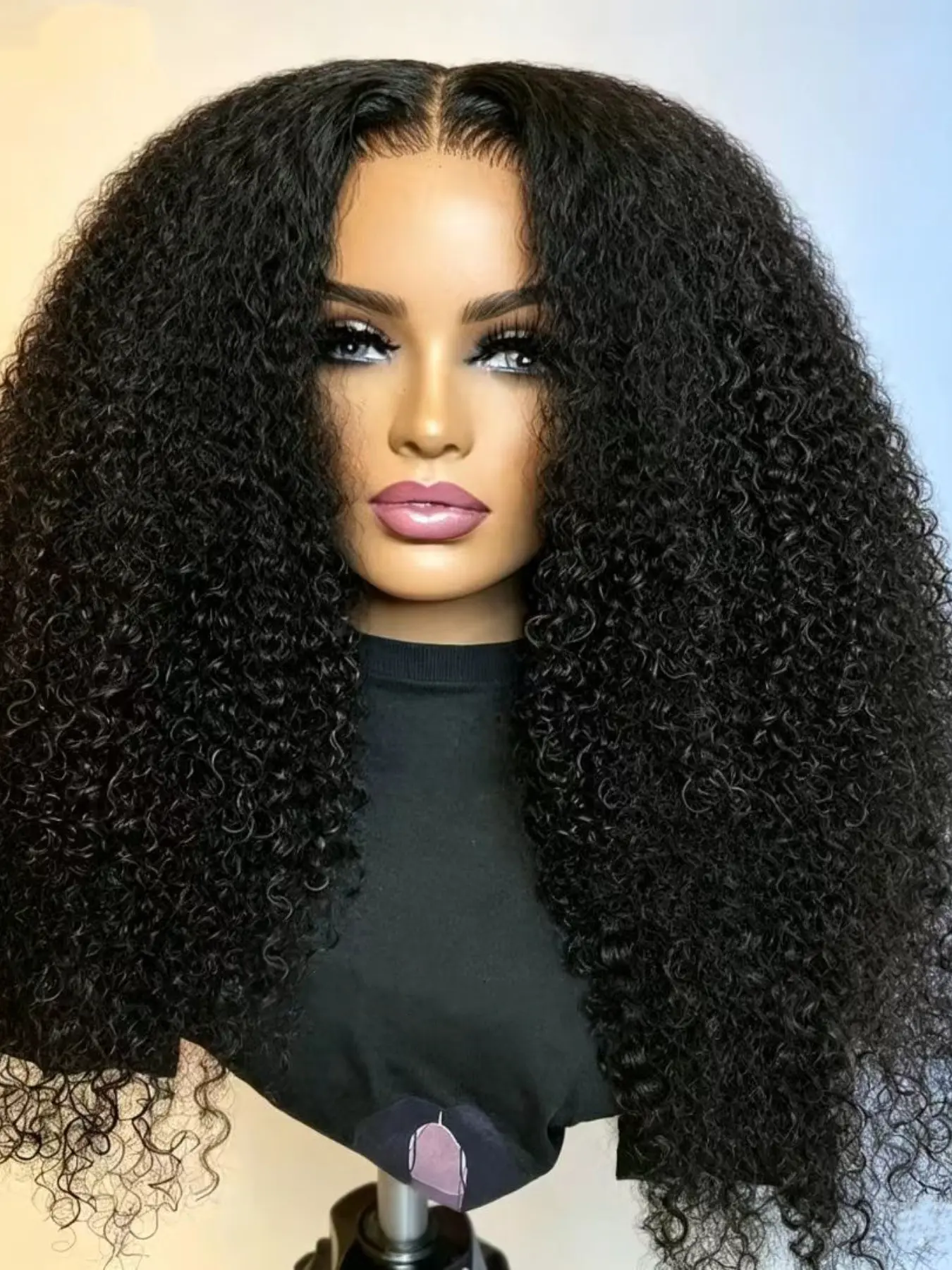 180 Density 26 Inch Long T-Shape Synthetic Curly Wig, Pre-Styled Baby Hair, Comfortable Wear, Heat Resistant, All Seasons