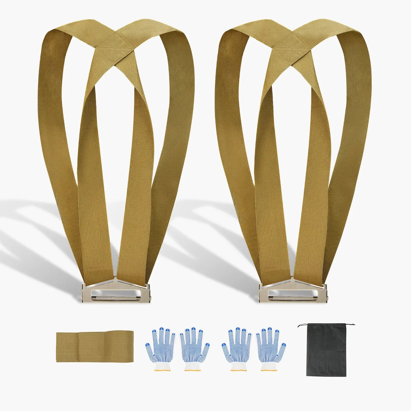 Heavy Duty Moving Straps Set For Two Person Lifting And Moving System With Two Harness Straps And One Load-Bearing Strap, Adjustable Shoulder Straps To Move Heavy Furniture, Appliances, Mattresses And Large Items Safely