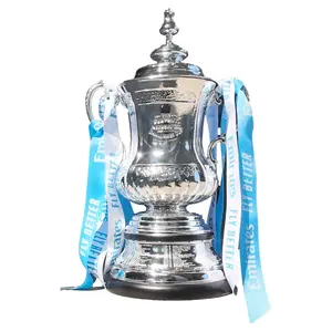 Fa Cup Champion Trophy Replica, Soccer Trophy, (Indicate what ribbon you want)Football Event Prize, Fan Collectible Memorabilia, High-Quality Design, Elegant Desk Display, Ideal Gift