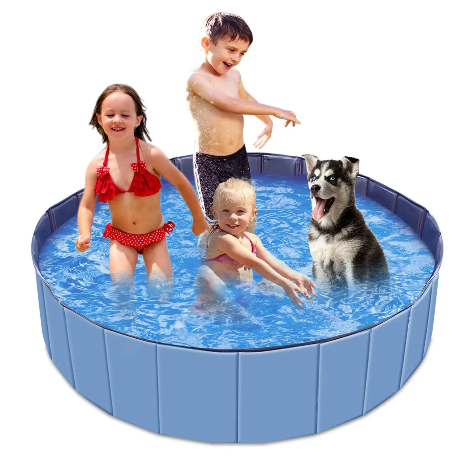 Bellemave 0.3mm PVC Portable Foldable Kiddie Pool - 160x160x30cm, 3.69kg, Antislip Base, Quick Drainage, Inflation-Free Outdoor Sand/Water Pit (Home & Garden Pool Supplies)