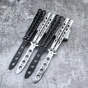 1 Pack Safe Balisong Trainer |     Unsharpened Butterfly Fly Knife For Beginner, Stainless Steel Practice Flipping Tool