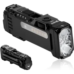 X4 EDC rechargeable flashlight, with RGB lighting, LED flashlight 1500 lumens, equipped with tactical switch and magnetic function, IP65 waterproof, portable pocket-sized USB-C interface, mini flashlight suitable for travel, camping, and work