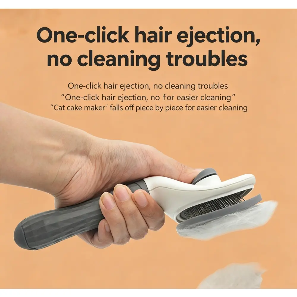 Self Cleaning Slicker Brush for Dogs and Cats, Pet Grooming Brush Removes Loose Undercoat, Tangles and Mats, One Button Self Clean Pet Hair Brush for Long Short Hair Pets