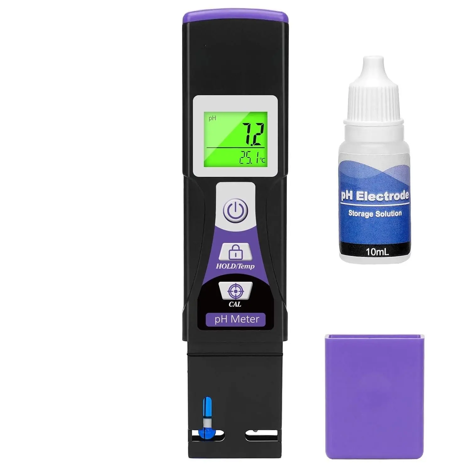 Water pH Meter Digital pH Tester with pH Test Strips Color Display