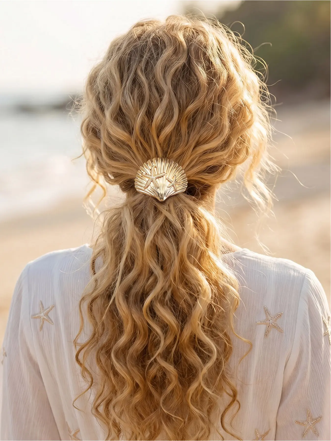 1/2pcs Ocean Style Hair Bands Boho Aesthetic Style Shiny Silver-Tone Glossy Multi-Functional Durable Ponytail Holder Bracelet Combo Headwear for Trendy Women Music Festival Outfits & Travel Photos